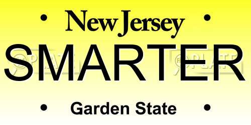 SMARTER New Jersey License Plate