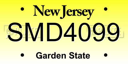 SMD4099 New Jersey License Plate