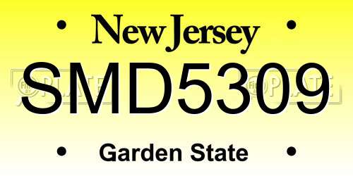 SMD5309 New Jersey License Plate