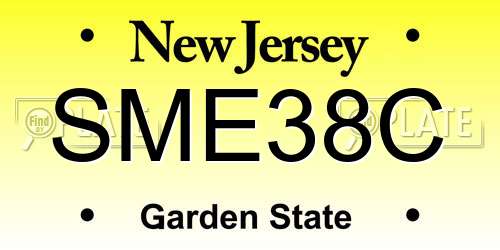 SME38C New Jersey License Plate