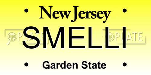 SMELLI New Jersey License Plate