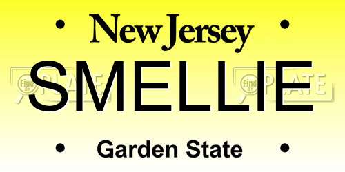 SMELLIE New Jersey License Plate