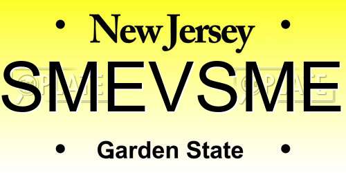 SMEVSME New Jersey License Plate