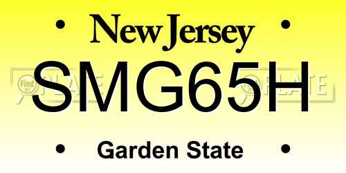 SMG65H New Jersey License Plate