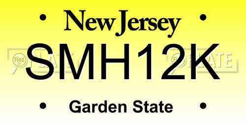 SMH12K New Jersey License Plate