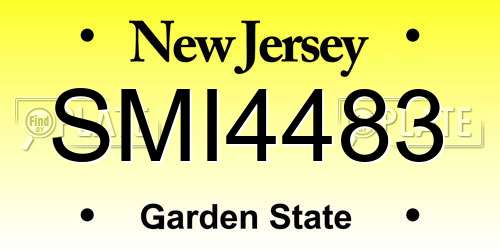 SMI4483 New Jersey License Plate