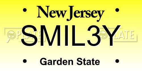SMIL3Y New Jersey License Plate