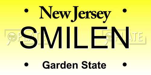 SMILEN New Jersey License Plate
