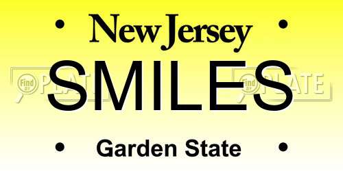 SMILES New Jersey License Plate