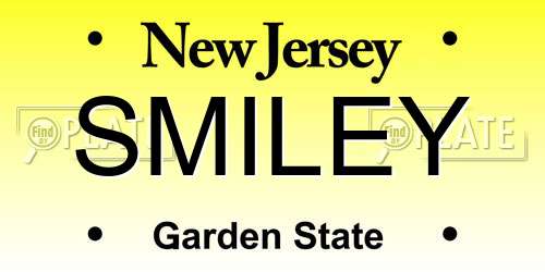 SMILEY New Jersey License Plate