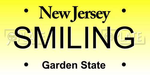 SMILING New Jersey License Plate