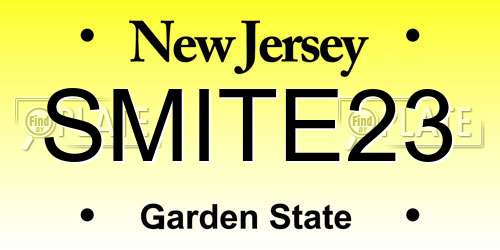 SMITE23 New Jersey License Plate