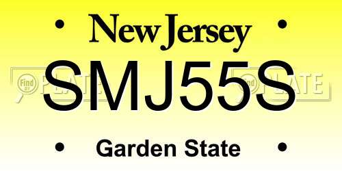 SMJ55S New Jersey License Plate
