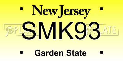 SMK93 New Jersey License Plate
