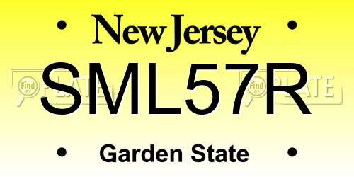 SML57R New Jersey License Plate
