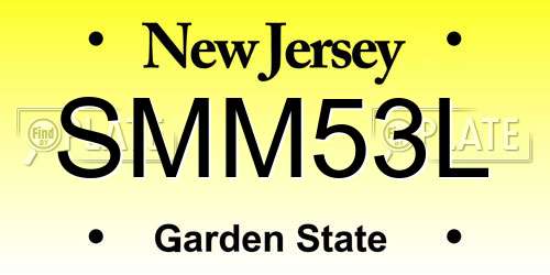 SMM53L New Jersey License Plate