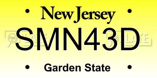 SMN43D New Jersey License Plate