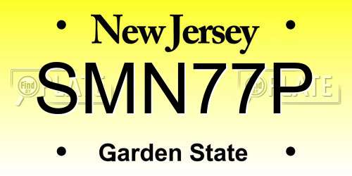 SMN77P New Jersey License Plate