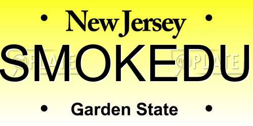 SMOKEDU New Jersey License Plate