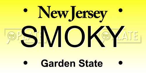 SMOKY New Jersey License Plate