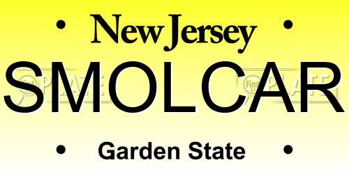 SMOLCAR New Jersey License Plate