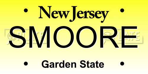 SMOORE New Jersey License Plate