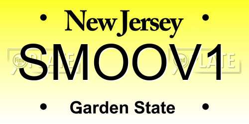 SMOOV1 New Jersey License Plate