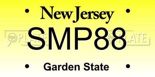 SMP88 New Jersey License Plate