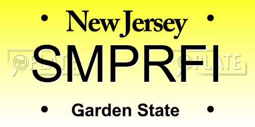 SMPRFI New Jersey License Plate