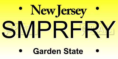 SMPRFRY New Jersey License Plate