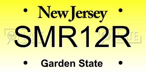 SMR12R New Jersey License Plate