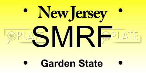SMRF New Jersey License Plate