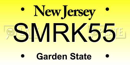 SMRK55 New Jersey License Plate