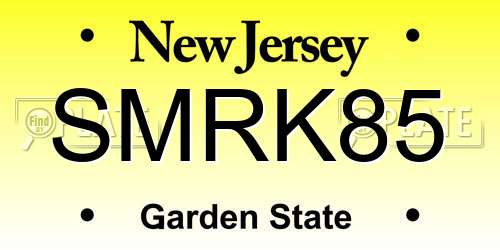 SMRK85 New Jersey License Plate