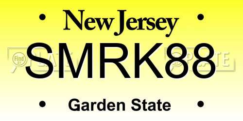 SMRK88 New Jersey License Plate
