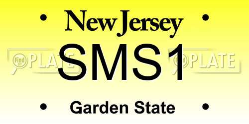 SMS1 New Jersey License Plate
