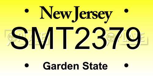 SMT2379 New Jersey License Plate
