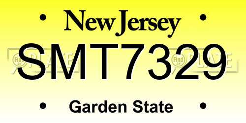 SMT7329 New Jersey License Plate