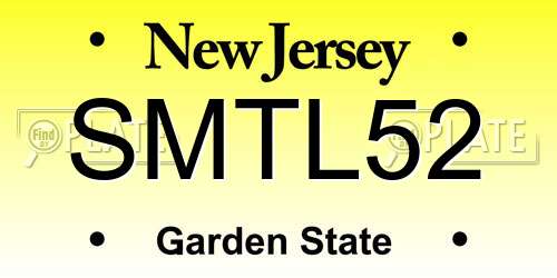 SMTL52 New Jersey License Plate