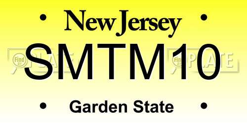 SMTM10 New Jersey License Plate