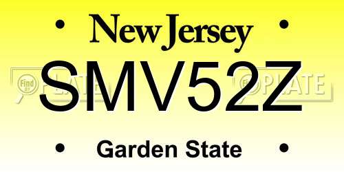 SMV52Z New Jersey License Plate
