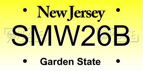SMW26B New Jersey License Plate