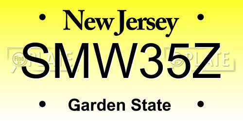 SMW35Z New Jersey License Plate