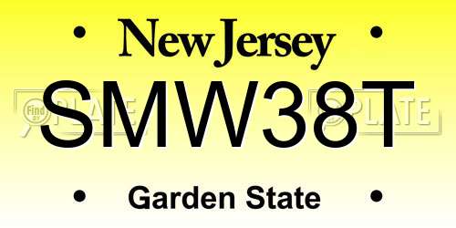 SMW38T New Jersey License Plate