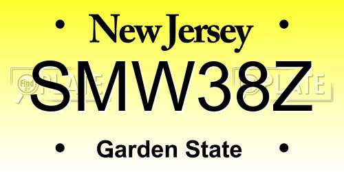 SMW38Z New Jersey License Plate