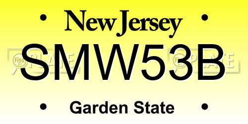 SMW53B New Jersey License Plate