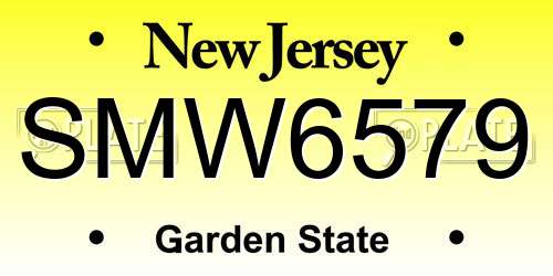 SMW6579 New Jersey License Plate