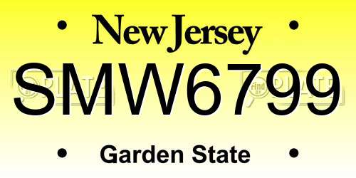 SMW6799 New Jersey License Plate