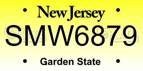 SMW6879 New Jersey License Plate