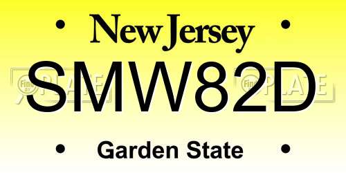 SMW82D New Jersey License Plate